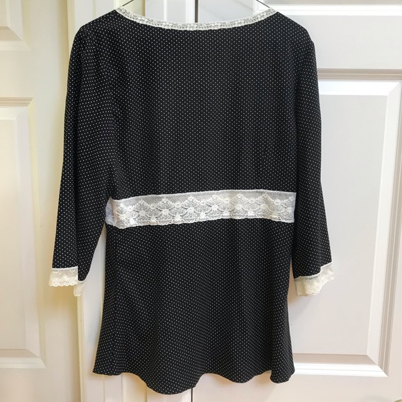 Miguelina Payton Lace-Trimmed Polka Dot Blouse - Picture 7 of 7